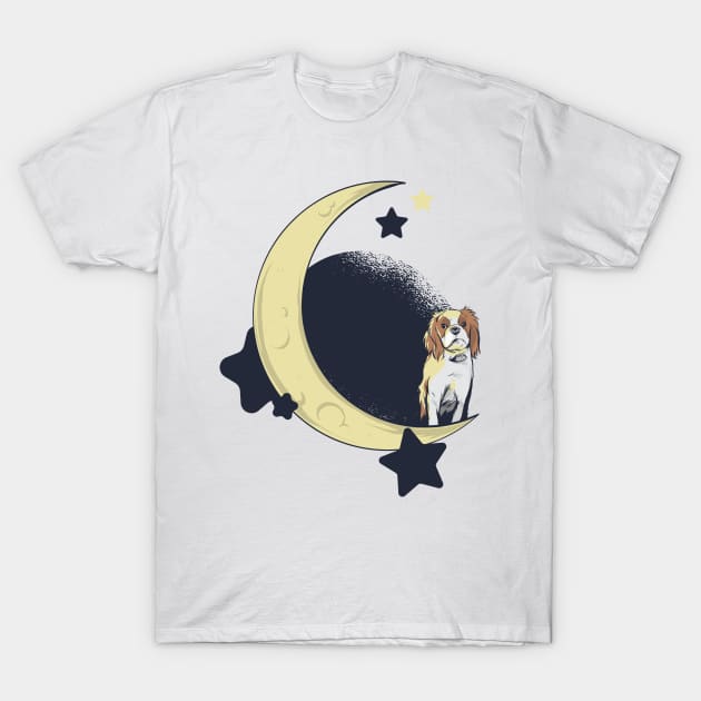 dog on the moon T-Shirt by Midoart